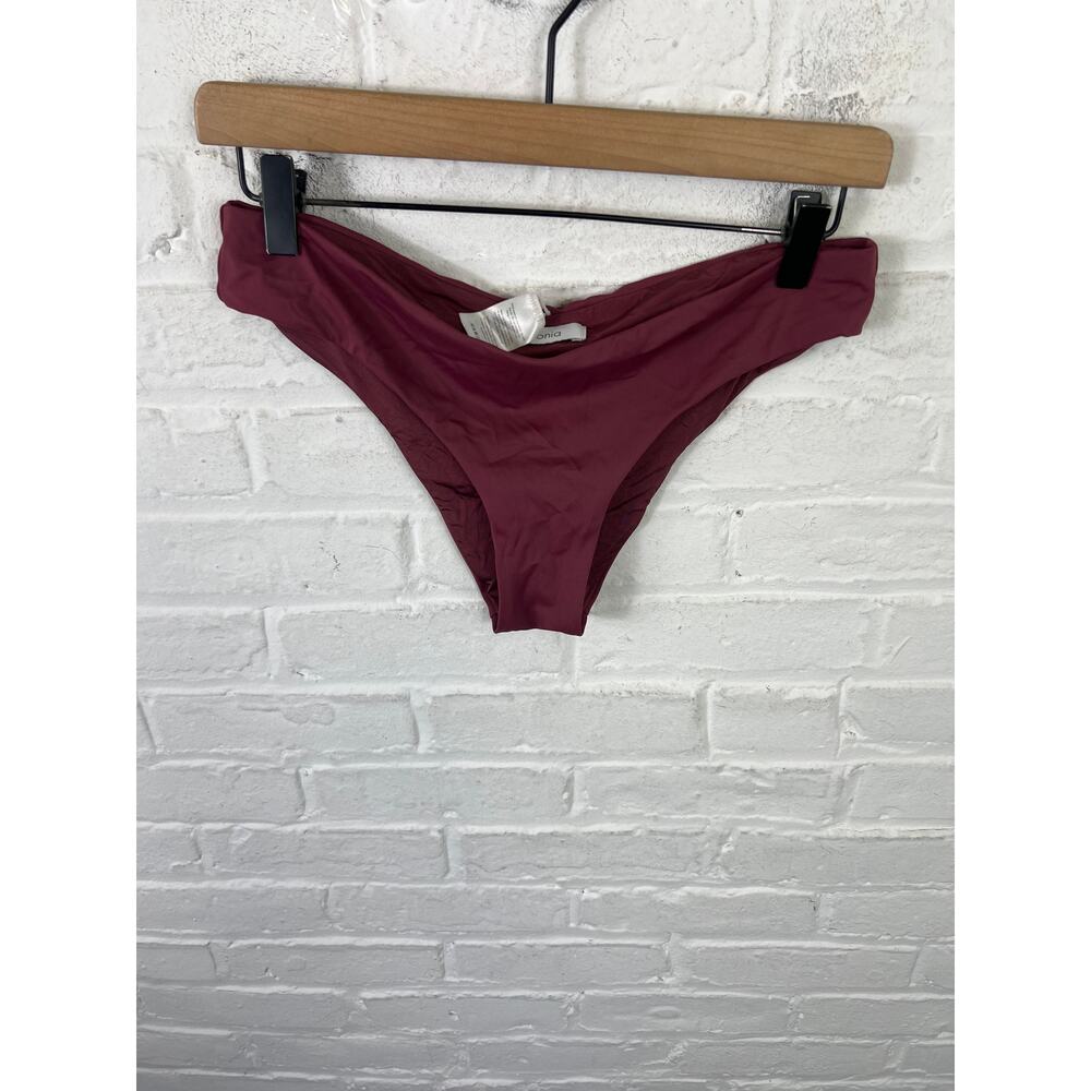 Onia Womens Karina Bikini Bottom Pomegranate Maroon Red Low Rise High Cut Size M